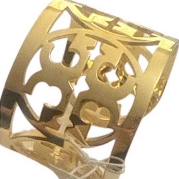 Tory Burch Gold Cutout Cuff Bracelet - Picture 3 of 4